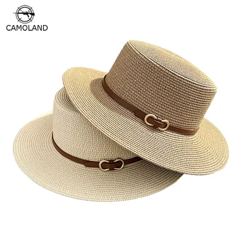 CAMOLAND שוליים רחבים, הקש שמש כובעים עבור נשים בנות הקיץ הגנת UV רפוי מתקפל חוף כובע נסיעות חיצונית דלי הכובע
