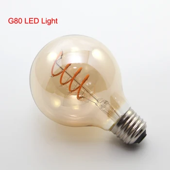 A60 G80 G95 ST64 T45 LED רך נימה ניתן לעמעום נורות E27 LED 4W להגמיש נימה וינטג ' ספירלת הנורה מנורת 110V 220V אמבר Glasss